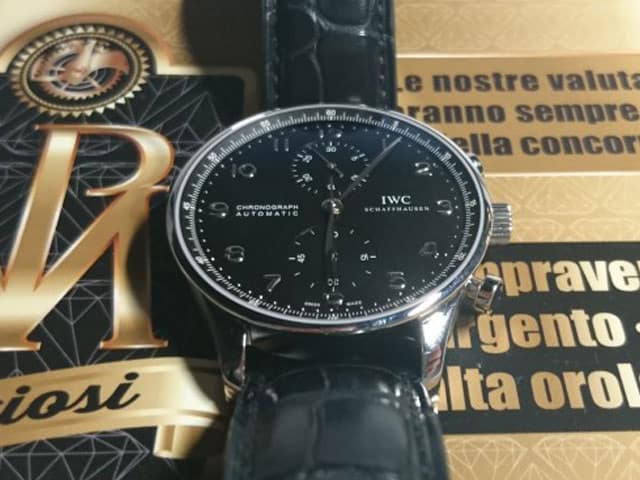 IWC Portuguese IW371447 BLACK DIAL pari al nuovo | IWC usati Milano