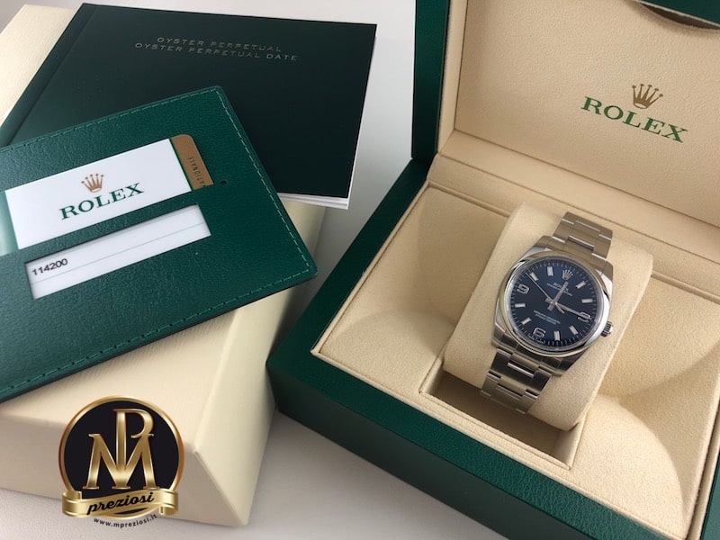 Rolex Oyster perpetual 114200 blu | Rolex usati Milano | M.P Preziosi