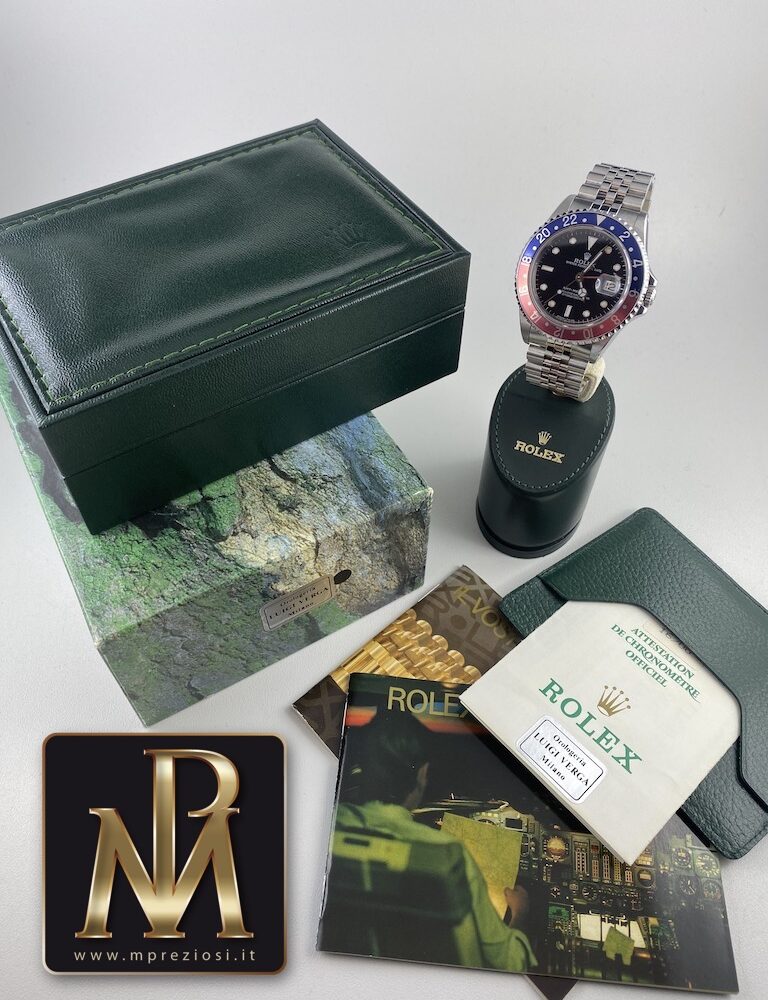 Rolex GMT Master 16700 Pepsi Jubilè - Cal 3175 - anno 1995 - seriale S42XXXX - Scatola, garanzia e libretti Rolex - M.P Preziosi orologi Segrate