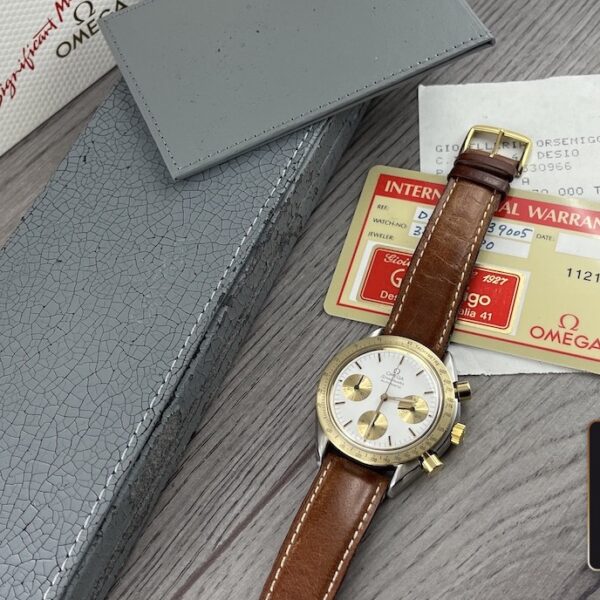 Omega Speedmaster reduced bezel gold ref 1750033 box papers mpreziosi orologi
