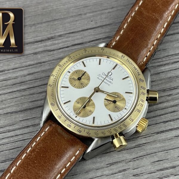 Omega Speedmaster reduced bezel gold ref 1750033 box papers mpreziosi orologi