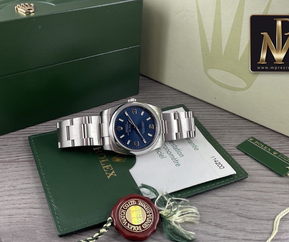 Rolex Airking 114200 blu full set1