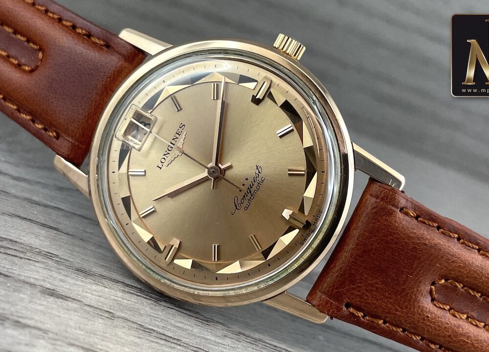 Longines conquest 9025 6 pie pan rose gold singer16