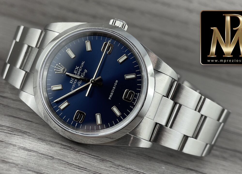 Rolex Airking 14000M blue dial mpreziosi orologi segrate