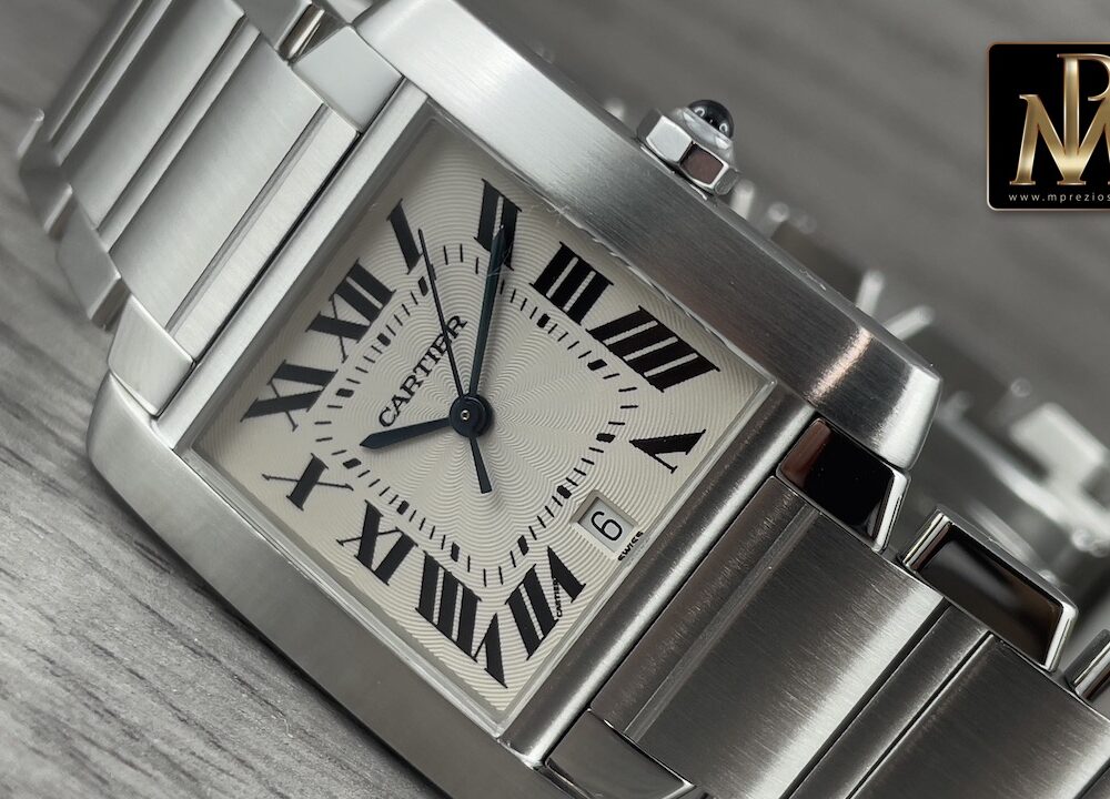 Cartier tank francaise 2302 full set mpreziosi orologi2