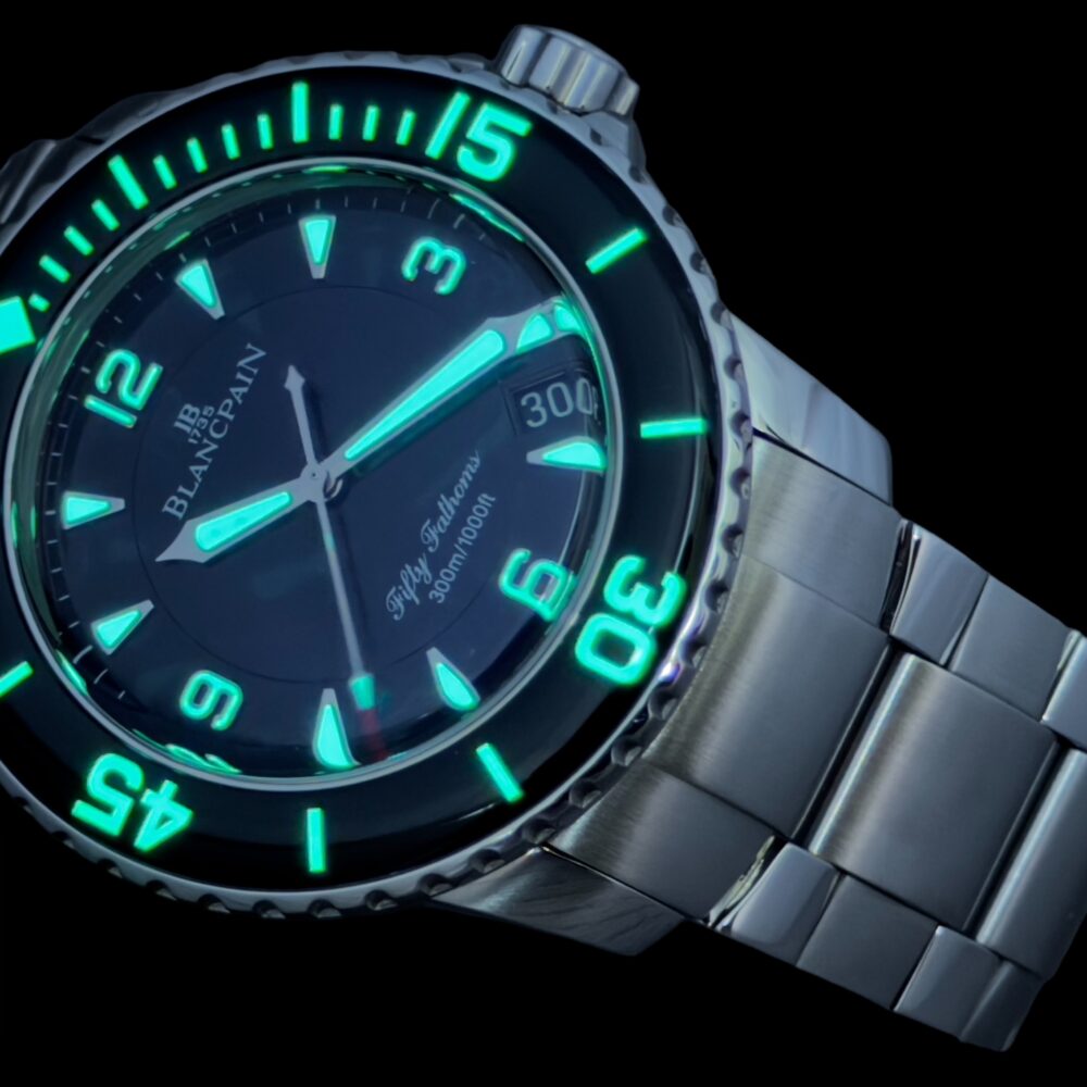 BlancPain Fifty Fathom 5015 in the dark