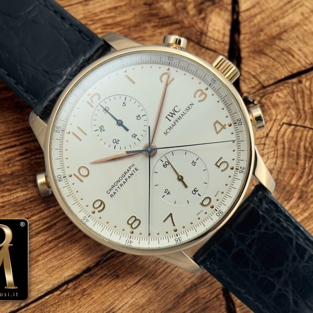 IWC Portoghese rattrapante 3712 oro 18kt appena revisionato