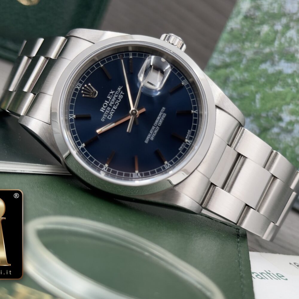 Rolex Datejust 16200 full set quadrante blu