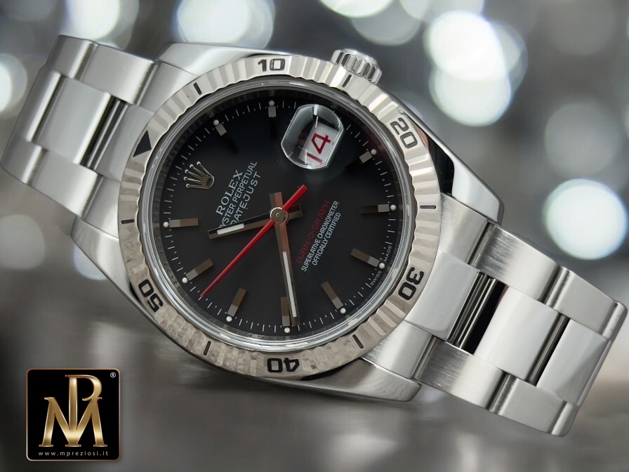 Rolex Datejust Turn o graph 116264 B&P quadrante nero antracite