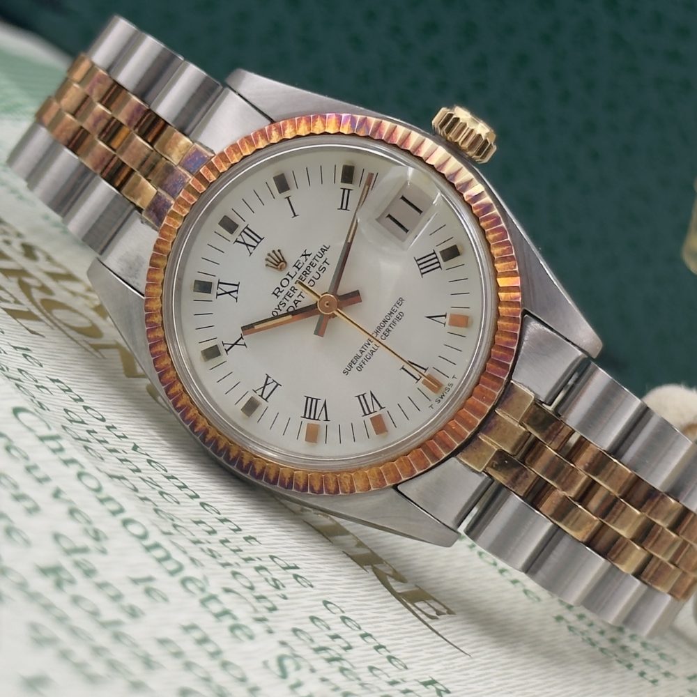 Rolex datejust 6827 gold steel untouched condition box and papers11