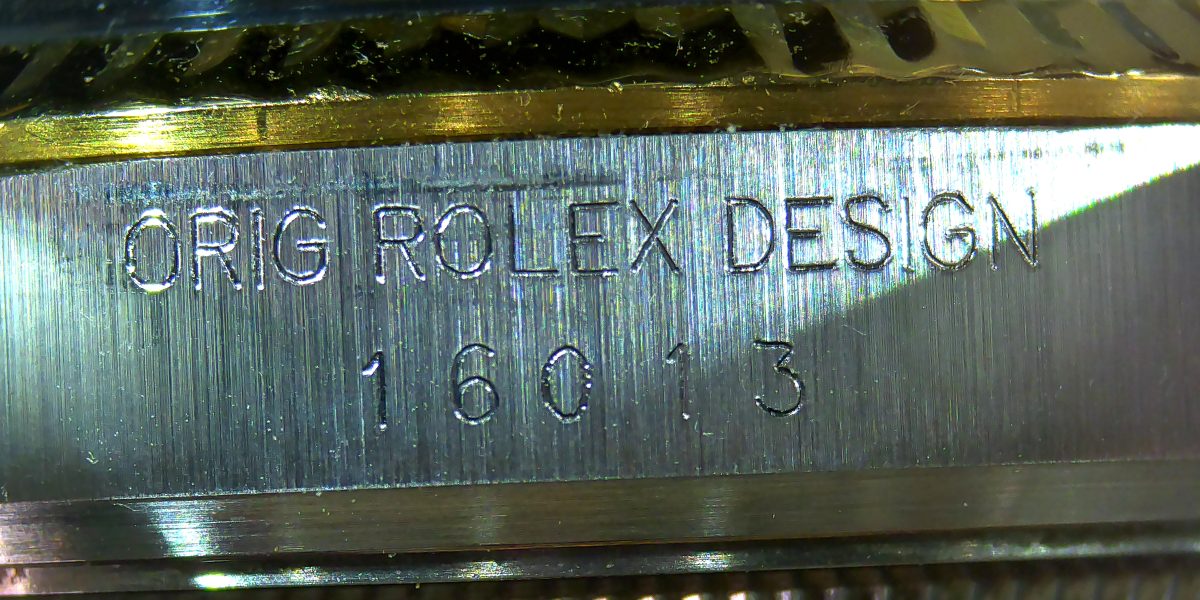 Referenza di un Datejust Rolex posta a ore 12