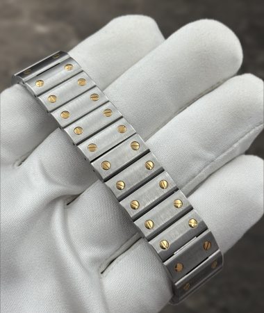 Cartier Santos Galbée 1566 in acciaio e oro: dettaglio bracciale
