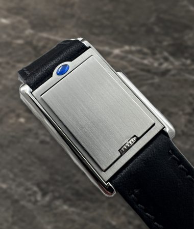 Cartier Tank Basculante 2386 in acciaio: cassa ribaltata retro