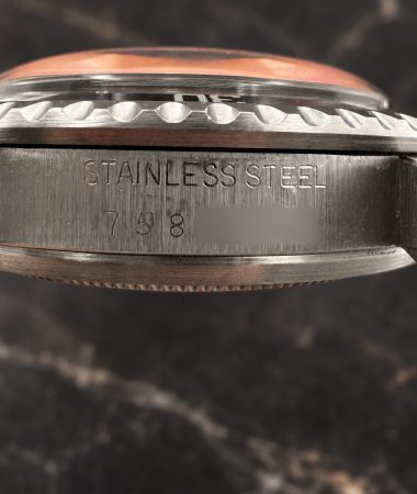 Rolex Submariner 5513 Maxi Dial MK5: incisione del seriale con ultime quattro cifre oscurate, senza mano