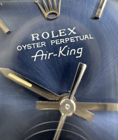 Rolex Air-King 5500: dettaglio quadrante blu